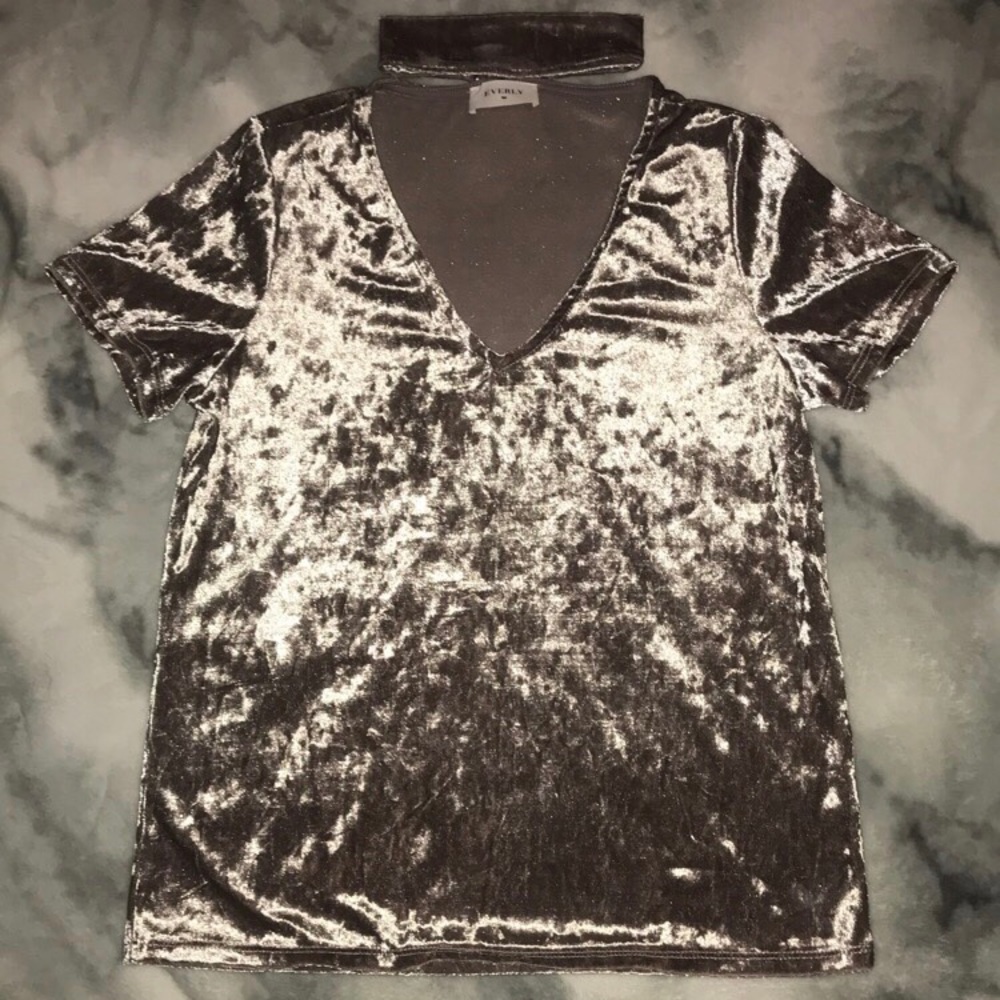 Everly crushed velvet choker top